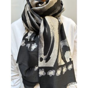 Sjal – zebra flower black
