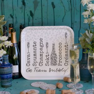 Bricka – Team Bubbly, 32 x 32 cm