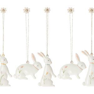 Hängande Påskpynt – Påskhare, 5-pack