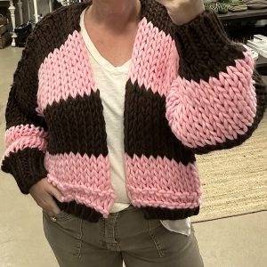 Chunky knit – pink/brown