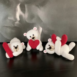 Mönster virkad Alla Hjärtans Björnar I love U