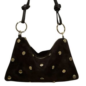 Suede stud bag – chocolate