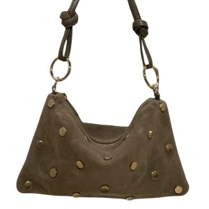 Suede stud bag – taupe