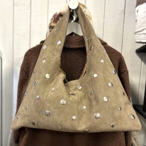 Stud shopper – taupe