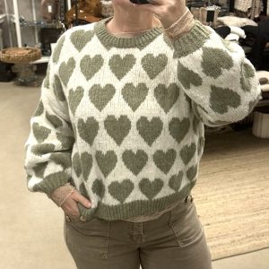 Heart knit – green