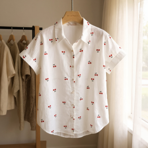 Cherry blouse – white