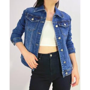 Basic denim jacket – long