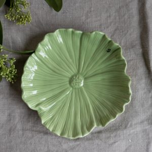Keramikfat Blomster, 15 x 15 cm – Grön