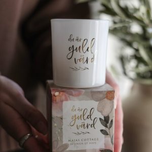 Ljuslykta – Du är guld värd – Med Gåvobox – Majas Cottage