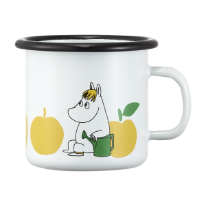 Mumin Emaljmugg – Glada Äpplen – Gul – 2,5 dl