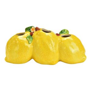 Vas i Keramik – 3 Citroner, Liggandes – 24 x 10 cm