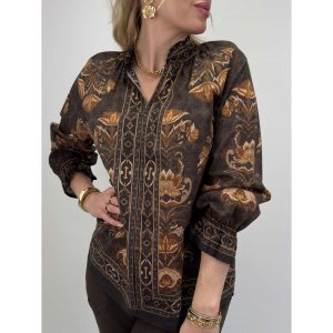 Anita blouse – chocolate