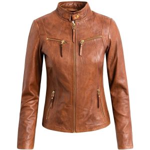 Biker jacket – cognac BESTÄLLNINGSVARA!