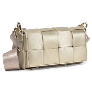 Braided phone bag – gold
