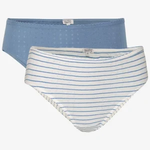 Brieftrosa 100% bomull jacquard RYLIE vit/blå 2-pack