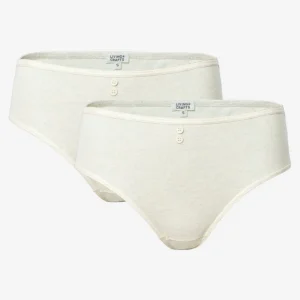 Brieftrosa 100% bomull RASINA naturvit melerad 2-pack