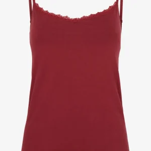 Linne camisole  dolt stöd och justerbara axelband vinröd