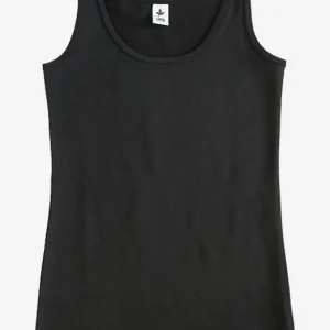 Linne tanktop svart