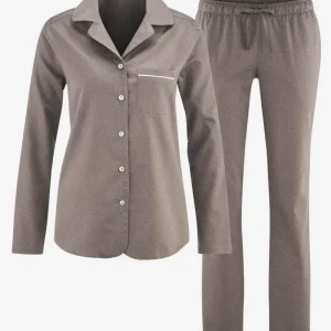 Pyjamas dam IREEN satin gråbrun
