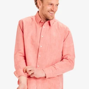 Skjorta LARCH linmix rosa melerad